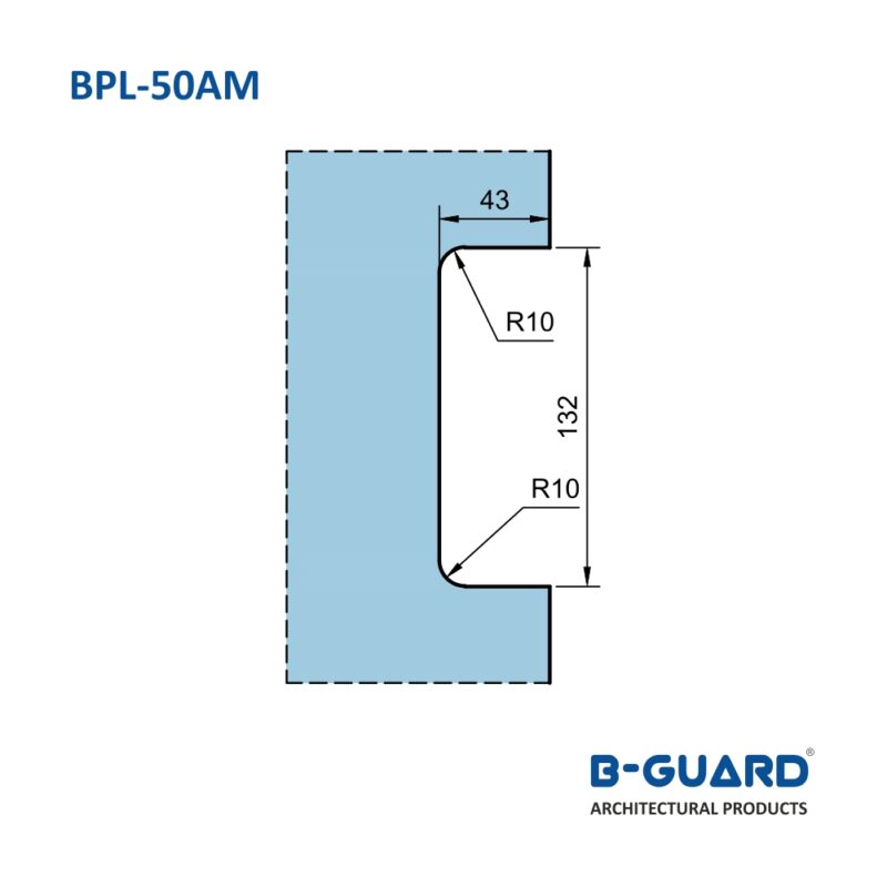 Center Patch Strike Box For Patch Lock With Mirror Finish(BPL-50AM) - Image 3