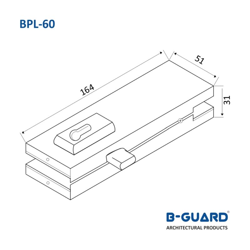 Corner Patch Lock To Secure Swing Doors With Satin Finish(BPL-60) - Image 2