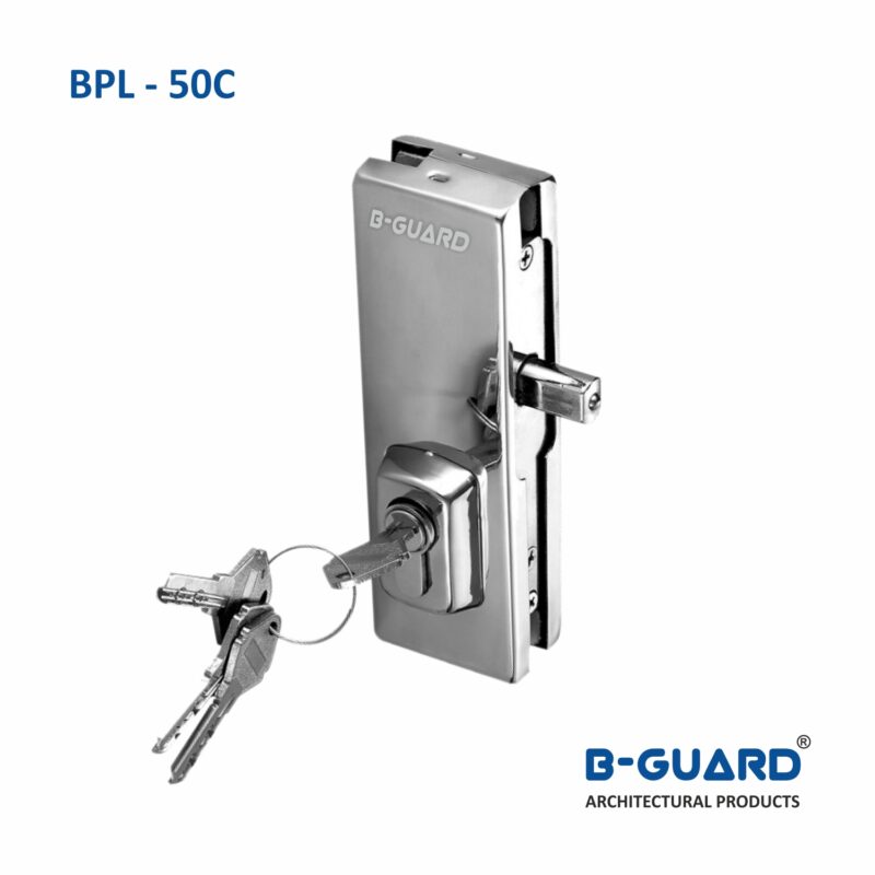 Center Patch Lock To Secure Swing Door With Satin Finish(BPL-50C)