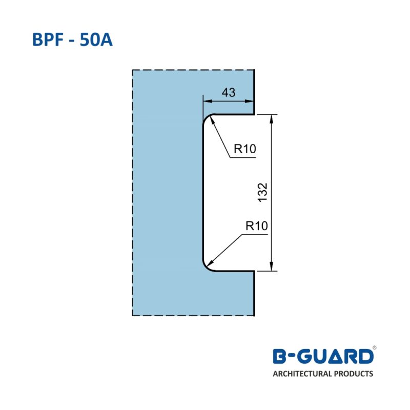 Center Patch Strike Box For Patch Lock With Satin Finish(BPL-50A) - Image 2