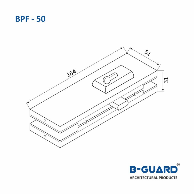 Corner Patch Lock To Secure Swing Door With Satin Finish(BPL-50) - Image 2