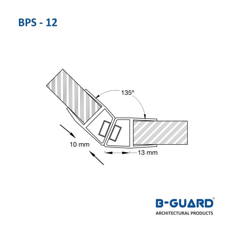 Magnetic Plastic Seal For Sliding Glass Door At 135°( BPS-12) - Image 2