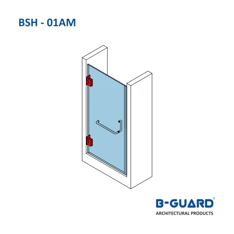 Offset Hinge To Join Glass Door With Wall (BSH-01AM) - Image 3