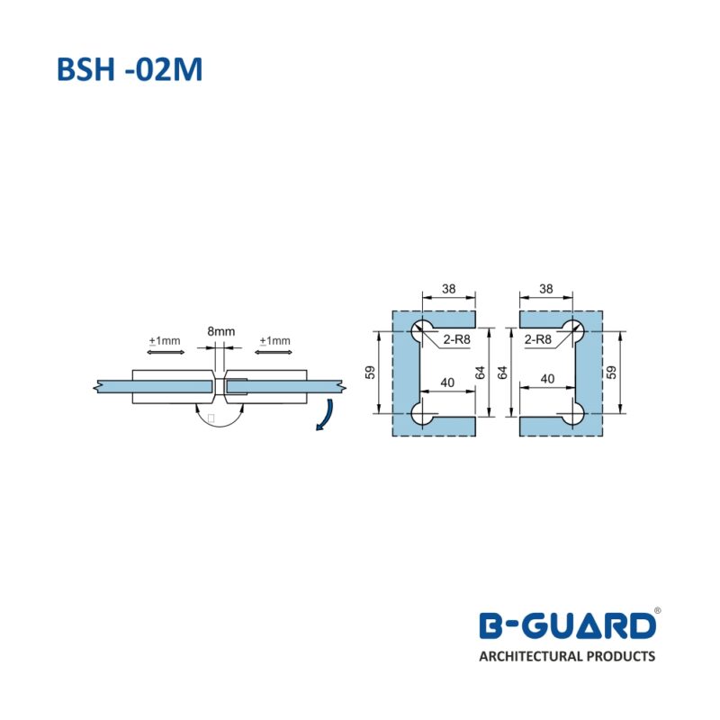Hinge To Join Glass Door With Fixed Glass At 180°(BSH-02M) - Image 4