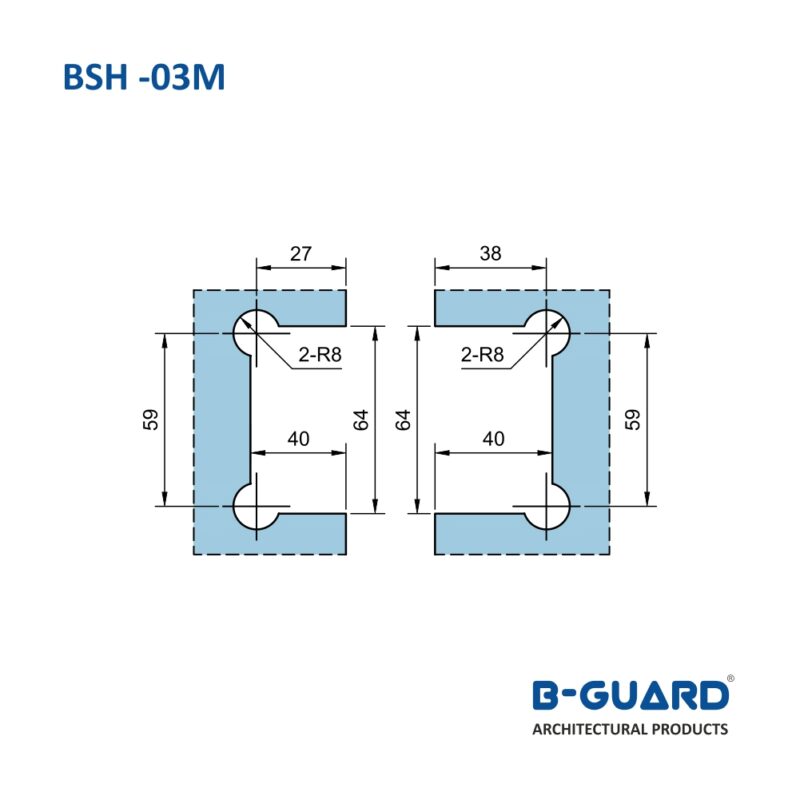 Hinge To Join Glass Door With Fixed Glass At 135° (BSH-03M) - Image 4