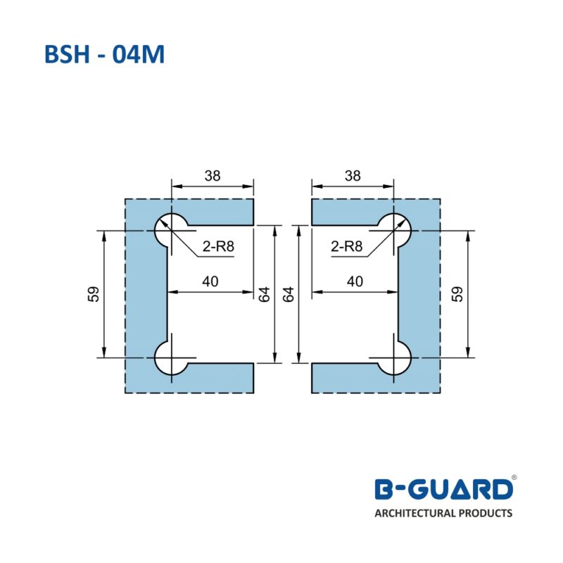 Hinge To Join Glass Door With Fixed Glass At 90° (BSH-04M) - Image 4