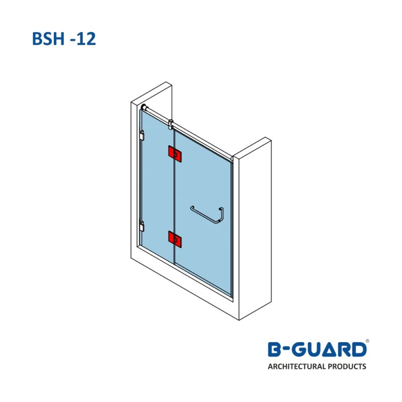 Hinge To Join Glass Door With Fixed Glass At 180° With Satin Finish (BSH-12) - Image 3