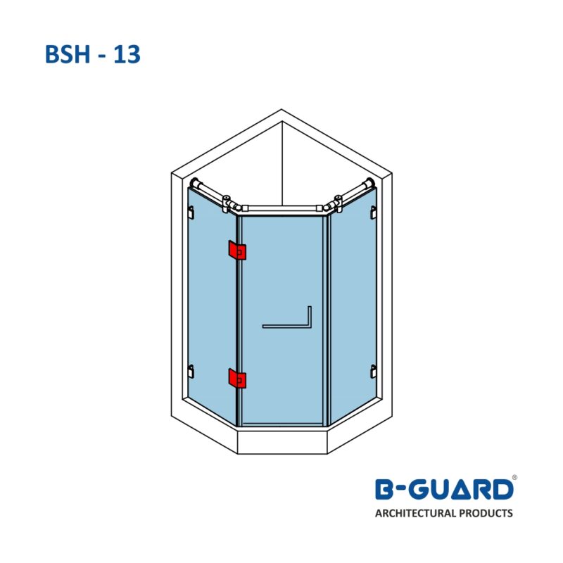Hinge To Join Glass Door With Fixed Glass At 135° (BSH-13) - Image 3