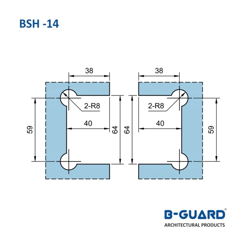 Hinge To Join Glass Door With Fixed Glass At 90° With Satin Finish(BSH-14) - Image 2