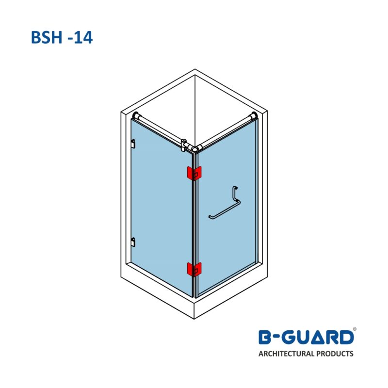 Hinge To Join Glass Door With Fixed Glass At 90° With Satin Finish(BSH-14) - Image 3