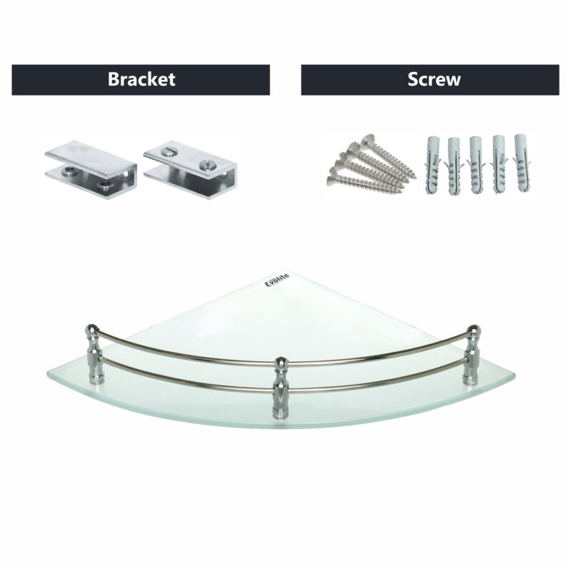 6mm Clear Frosted Toughened Corner Glass Shelf (9x9)(EGS-099) - Image 4