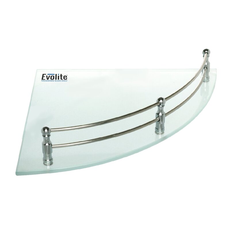 6mm Clear Frosted Toughened Corner Glass Shelf (9x9)(EGS-099)