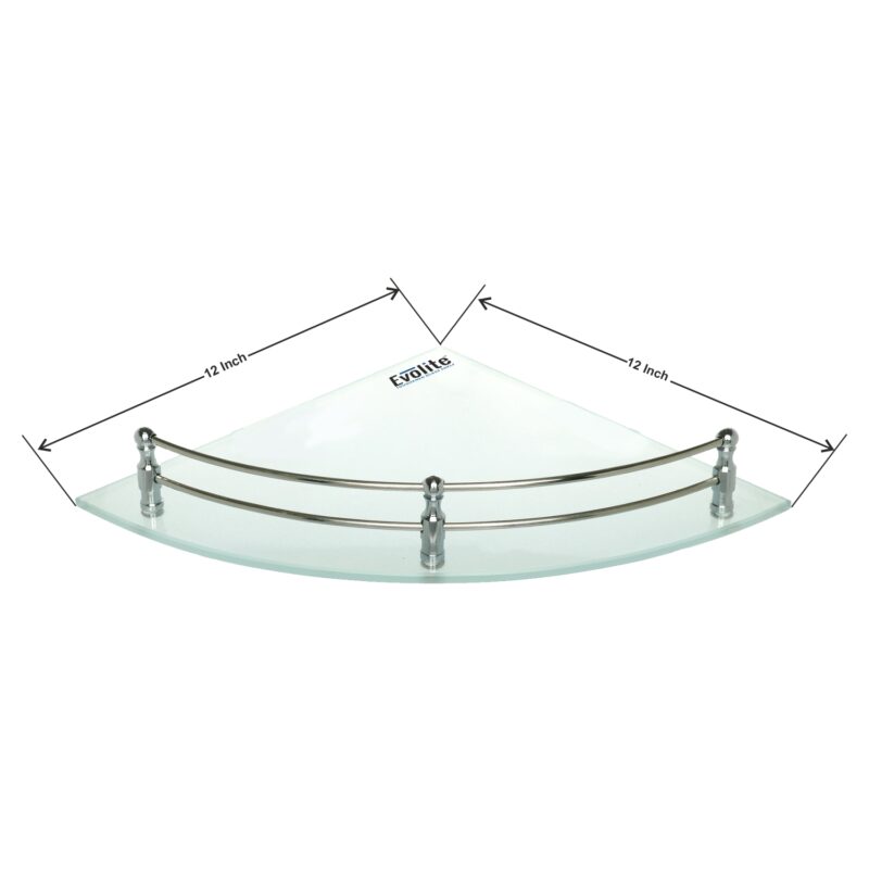 6mm Clear Frosted Toughened Corner Glass Shelves (12x12)(EGS-1212) - Image 2