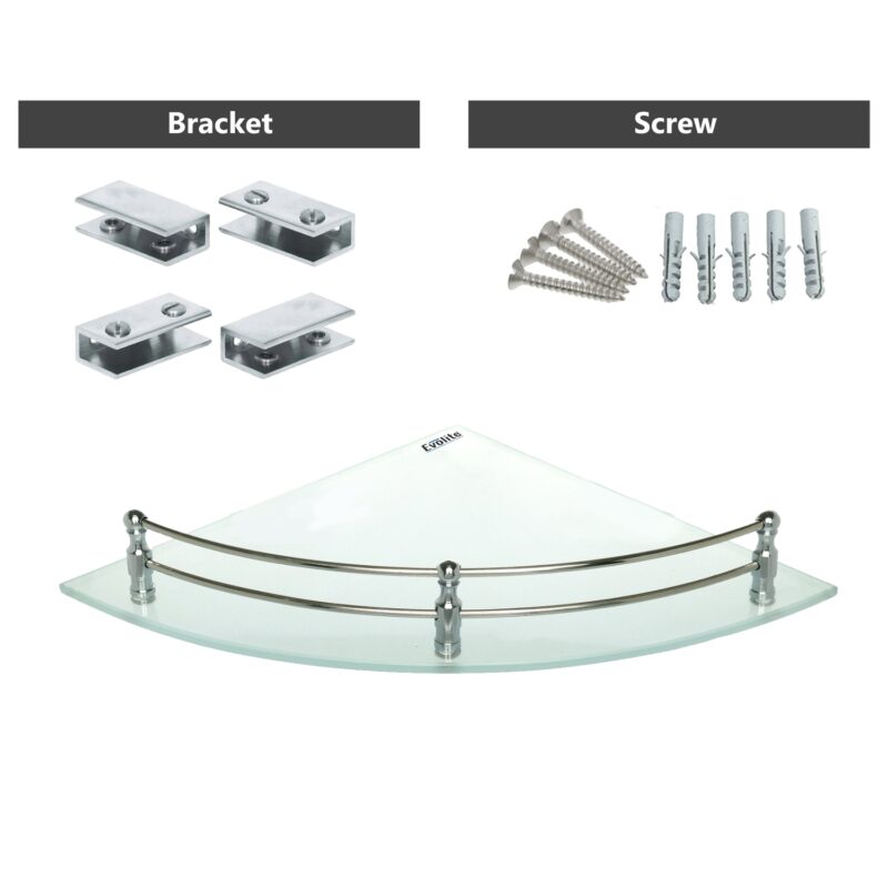 6mm Clear Frosted Toughened Corner Glass Shelves (12x12)(EGS-1212) - Image 5