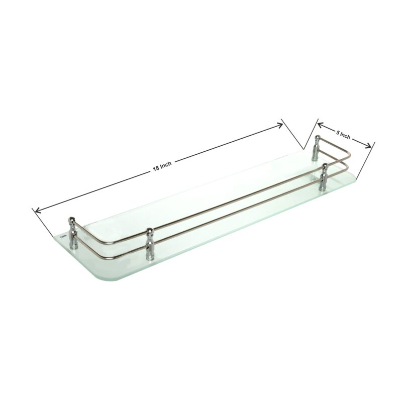6mm Clear Frosted Toughened Square Glass Shelf (5x18)(EGS-518) - Image 2