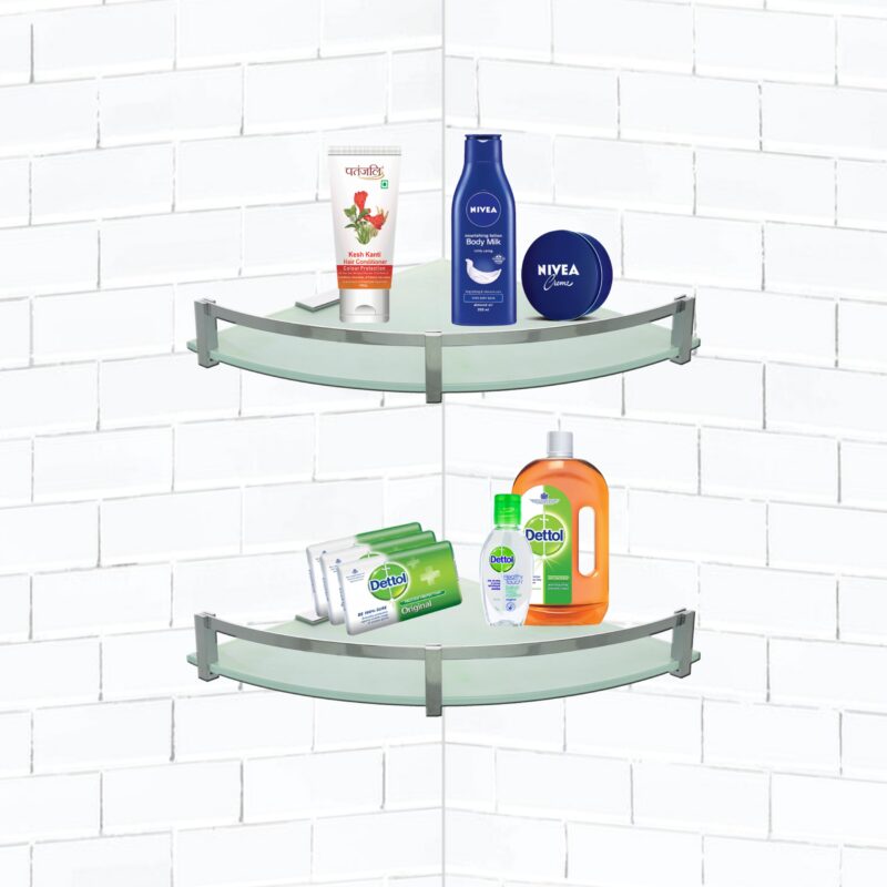 6mm Clear Frosted Toughened Corner Glass Shelves (9x9)(EGS-P099) - Image 5